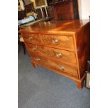 An Edwardian mahogany chest of drawers of two short and two long drawers, 107.5cm