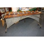 A Premier Xylophone, 186cm, and a cased set of xylophone sticks, with presentation plaque.  Sir