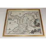 17th century, South America map, Terra Firma et Novum Regnum Granatense et Popayan, hand coloured