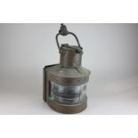 A Telford, Grier and Mackay Glasgow ship's lamp, the glass etched TCM 1915, 41cm high