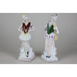 Two Art Deco German porcelain figures of girls, 20cm high