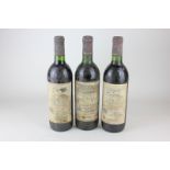 Three bottles of Chateau de Cadillac 1972 Bordeaux wine