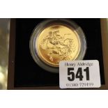 Gold coins: Royal mint brilliant uncirculated boxed £5 gold coin 2011, 39.94 grams. with box of