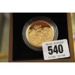 Gold coins: Royal mint brilliant uncirculated boxed £5 gold coin 2011, 39.94 grams. with box of