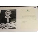 Prime Minister/ Political: Prime Minister Margaret Thatcher signed letter on House of Commons