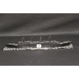 R.M.S. TITANIC: Modern model of the Titanic made from deep cast coal. 18½ins. Ex. Brian Ticehurst
