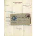 R.M.S. TITANIC: Stead, (W.T.). A one page typed letter, signed, from W.T. Stead to R.G. Lundy, on