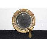 OCEAN LINER: Brass porthole reputed to be from the Mauretania 16ins. Together with an unrelated