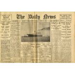 R.M.S. TITANIC NEWSPAPERS: London and Manchester Daily News April 16th, 17th, 22nd, and 23rd.