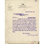 CUNARD: Rare archive of correspondence relating to the sinking of the Lusitania. The letters date