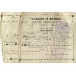 R.M.S. TITANIC: F.H. Wormald, 1866-1912, Titanic crew member, collection of three certificates of