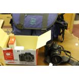 Cameras: Canon EOS 400D digital camera, boxed with instruction leaflet and a canon OC-E3 camera shoe