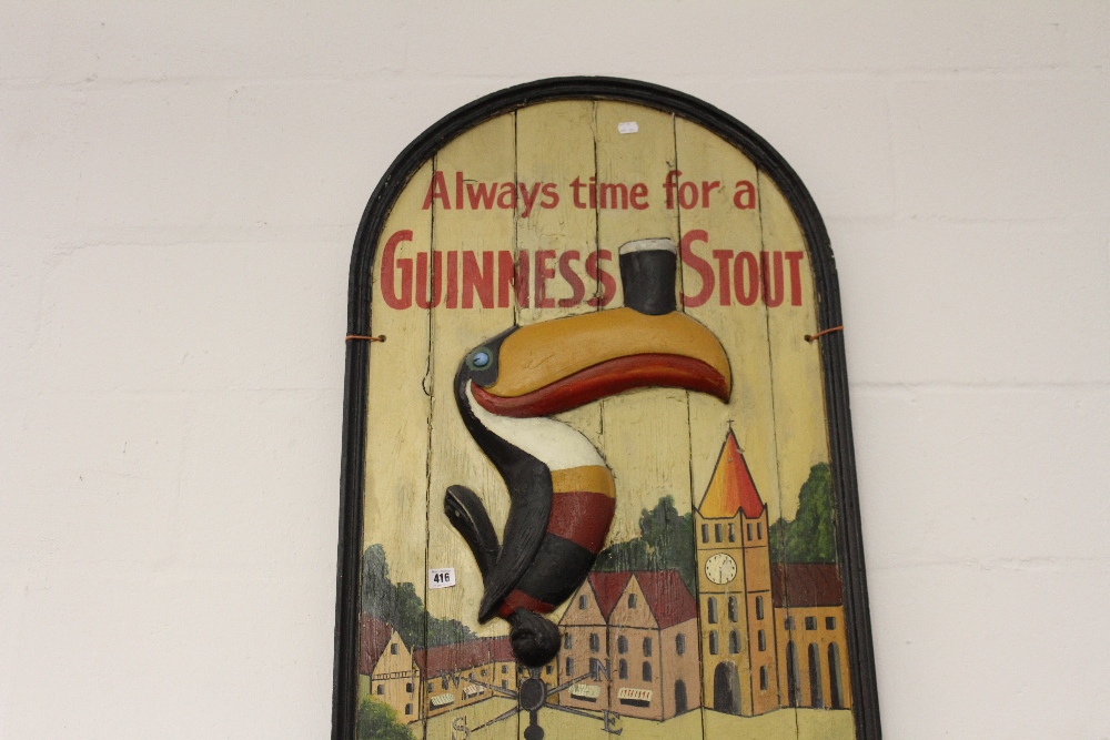 Advertising: Treen pub sign for Guinness Stout with a toucan balancing a pint on it's beak. 2' x