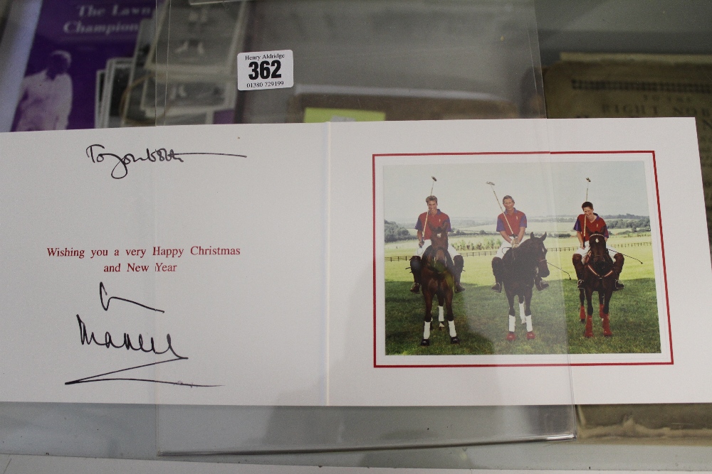 Royal memorabilia: Signed Christmas card HRH Prince of Wales "To you both,  Charles".