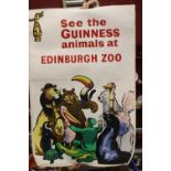 Posters: "See the Guinness Animals at Edinburgh Zoo". Ref: GA/PI/2581 Linen backed 20" x 30".