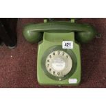 Telephones: 1980s Post Office telephone, Olive, 746F. EET 80/3.