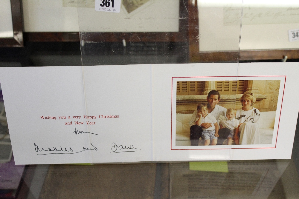 Royal ephemera: Charles and Diana signed christmas card.