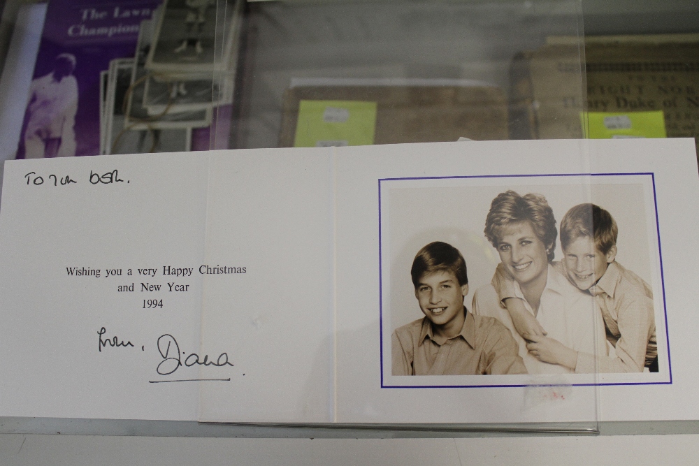 Royal ephemera: Signed christmas card "To you both from Diana".