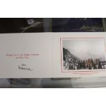 Royal ephemera: Charles, signed Christmas card plus a signed card from King Hussain of Jordan.