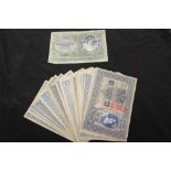 Banknotes: Austrian 1000 Kronen notes 1902 (40), 1922 100,000 Kronen, note and 1922 5000 Kronen