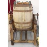 Agricultural/Rural bygones: 19th cent. "End over end" barrel butter churn, made by Walde & Son,