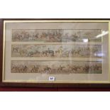 Sporting prints: 19th cent. Series of seven, horse and hunting related coloured prints, contained