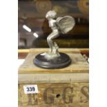 Automobilia: Car mascot in the style of a Rolls Royce Spirit of Ecstasy figure on treen base. a/f.