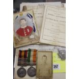 Military medals: Q.S.A with clasps, Cape Colony, Relief of Ladysmith, Transvaal, South Africa