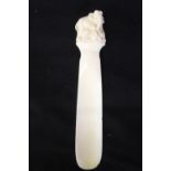 Objects of Virtu: 19th cent. ivory shoe horn with stylised elephant decoration.