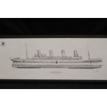 WHITE STAR LINE: Simon Fisher limited edition prints Olympic, Titanic and Britannic. Framed and