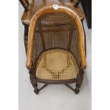 19th cent. Oak Bergère child's chair.