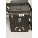 Cameras: Thornton-Pickard Ruby reflex, Morocco leather covered, mahogany body, cloth bellows and