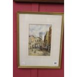 George Colville watercolour of Temple Bar, signed bottom right. Framed and glazed. 6½ins. x 9½ins.