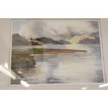 Scottish Art: Kenneth Robertson watercolour on paper "Loch Torridon", signed bottom right. 14ins.