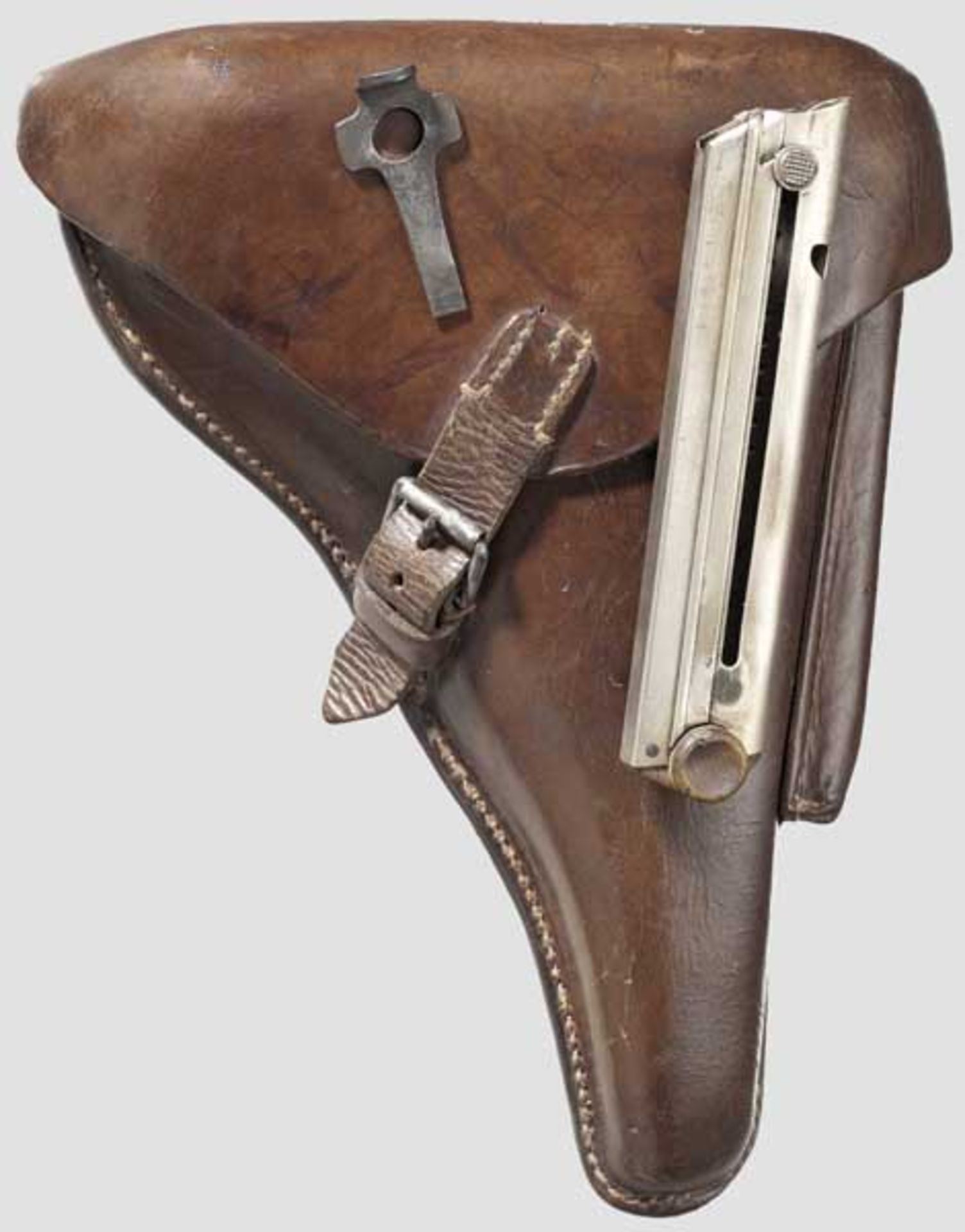 A Pistol 08, DWM 1911, two magazines, with hardshell   Cal. 9 mm Parabellum, no. 3937d. Matching - Bild 3 aus 3