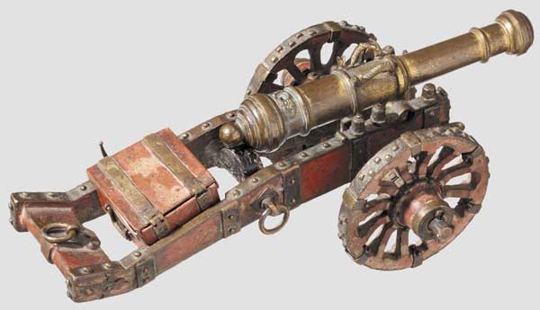 A miniature cannon, high-value collector's manufacture in style of the 17th/18th century   Bronze - Image 3 of 3