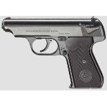 Sauer & Sohn Mod. 38, mit Tasche   Kal. 7,65 mm, Nr. 264827. Nummerngleich. Blanker Lauf.