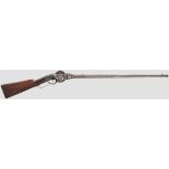 A Porter Revolving Turret Rifle, USA, circa 1850   Heavy, rifled round barrel with rough bore (in