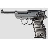 Spreewerk P 38, Code "cvq", mit Tasche   Kal. 9 mm Para, Nr. 8289z. Nummerngleich. Fast blanker