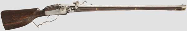 A military wheellock rifle, Ägidius Gretzsch of Artzberg, 2nd half of the 17th century   Octagonal