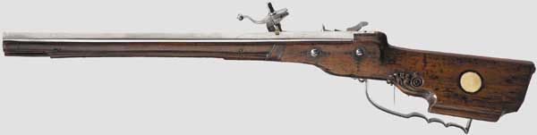 A light wheellock carbine, Gummi in Kulmbach, dated 1649   The pentagonal "hog back" barrel with - Image 2 of 3