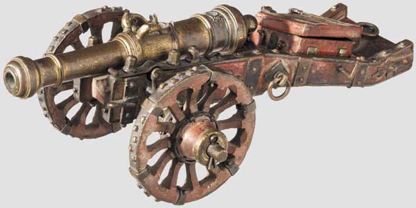 A miniature cannon, high-value collector's manufacture in style of the 17th/18th century   Bronze - Image 2 of 3