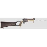 Webley Mark VI mit Shoulder Stock Attachment und Pritchard Bayonet   Kal. .455, Nr. 386765.