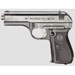 CZ Mod. 27, mit Tasche, Polizei   Kal. 7,65 mm, Nr. 303779. Nummerngleich. Blanker Lauf ohne S/N,