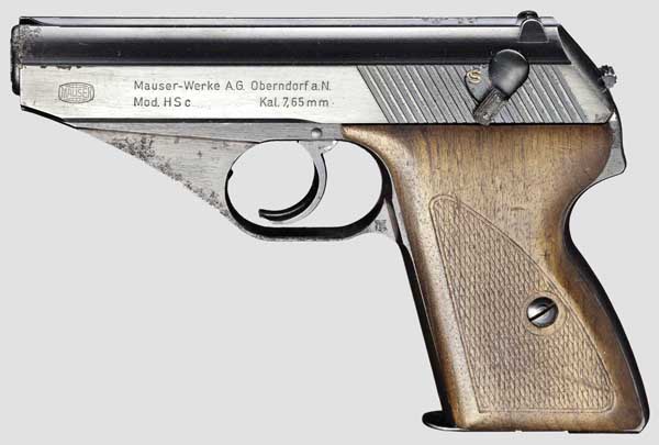 Mauser Mod. HSc   Kal. 7,65 mm, Nr. 812004. Nummerngleich. Blanker Lauf. Achtschüssig. Beschuss