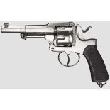 Belgischer St. Etienne-Revolver   Kal. 11 mm, Nr. 5943. Abgestufter Oktogonlauf partiell rau, aber