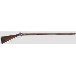 A German flintlock shotgun, circa 1760   Round barrel with smooth bore in 17 mm calibre, finely,