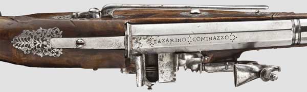 An Italian wheellock pistol, circa 1650   Octagonal, after baluster twelve-fold faceted barrel - Image 4 of 4