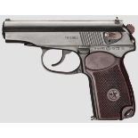 Makarov PM   Kal. 9 mm Mak., Nr. GN4982 (in Kyrilliza). Nummerngleich. Blanker, hartverchromter