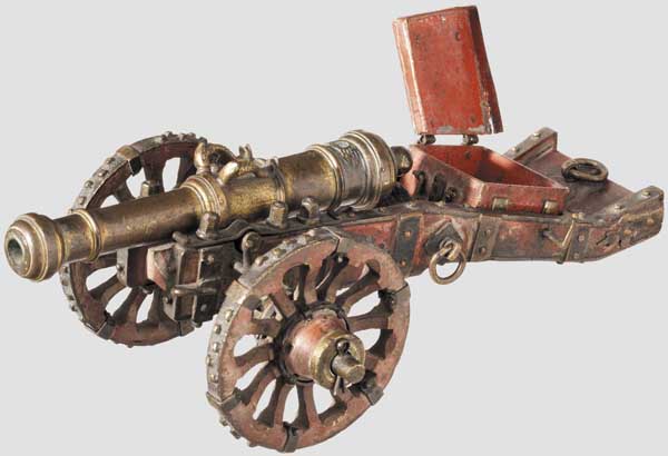 A miniature cannon, high-value collector's manufacture in style of the 17th/18th century   Bronze